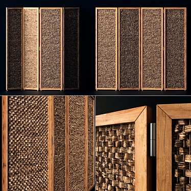 Wooden Screen Decor - Unique Wood Design 3D model image 1 