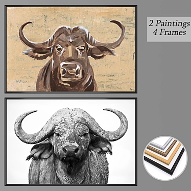 Decorative Wall Art Set with Multiple Frames 3D model image 1 