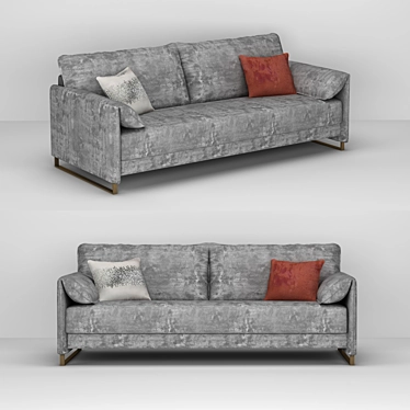 Modern Gray Fabric Sofa 3D model image 1 