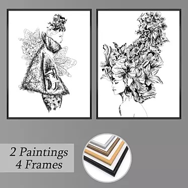 Gallery Wall Set with Multiple Frame Options 3D model image 1 