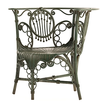 Sturdy Metal Garden Chair 3D model image 1 