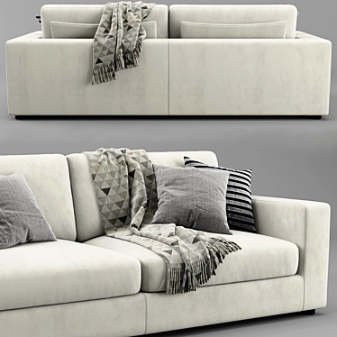 Modern Hiro 2 Seater Sofa 3D model image 1 