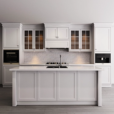 Modern Kitchen Set: 3Dmax Modeling 3D model image 1 