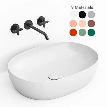 Azzurra Elegance Circle: Stylish Sink in 9 Stunning Colors 3D model image 1 