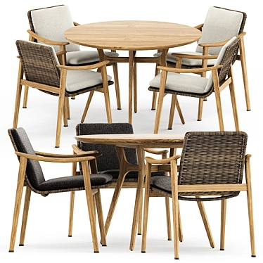 Sleek Outdoor Elegance: Fynn Chair & Ren Dining Table 3D model image 1 