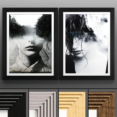 Elegant Art Frame Set 3D model image 1 