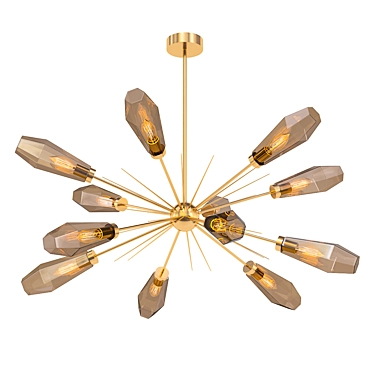 Elegant Smoky Glass Chandelier 3D model image 1 