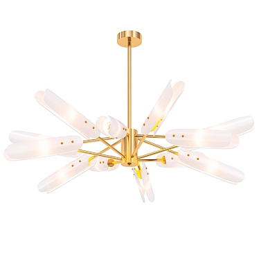 Elegant Golden Glass Chandelier 3D model image 1 