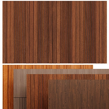 Elegant Woodgrain Wall Panel 3D model image 1 