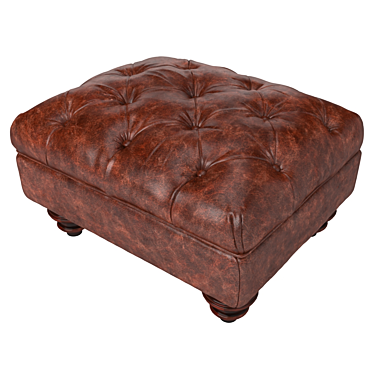 Luxury Claverdon Leather Footstool 3D model image 1 