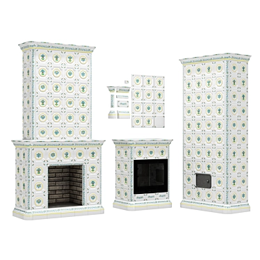 Provence Tiles Fireplaces & Stove 3D model image 1 