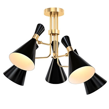 Foster Black & Gold Ceiling Chandelier 3D model image 1 