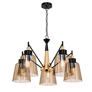 Tinnitus Pendant Light: Black & Amber 3D model image 1 