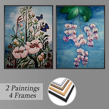 Versatile Set: Wall Paintings & Frames 3D model image 1 