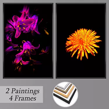 Artistic Wall Paintings Set 3D model image 1 