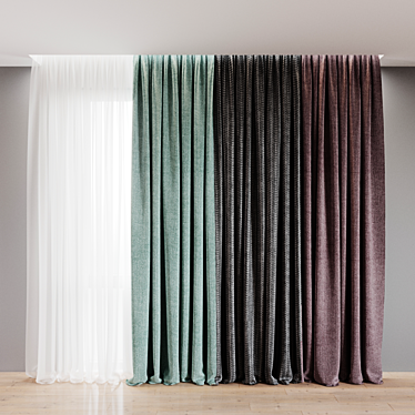 Elegant Curtain Collection 3D model image 1 
