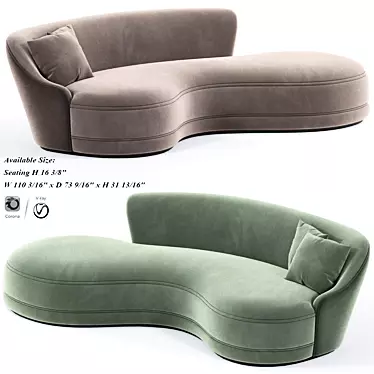 Elegant Curve Sofa: Modern Design 3D model image 1 