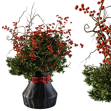 Festive Pine Berry Bouquet 3D model image 1 