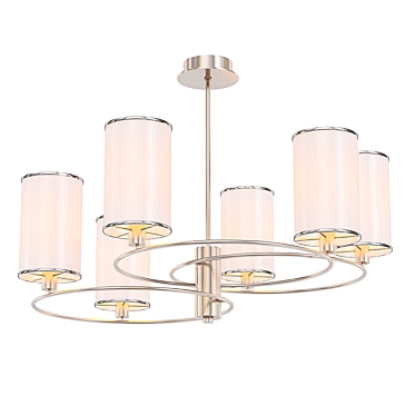 Modern Round Chandelier with Textile Shades 3D model image 1 
