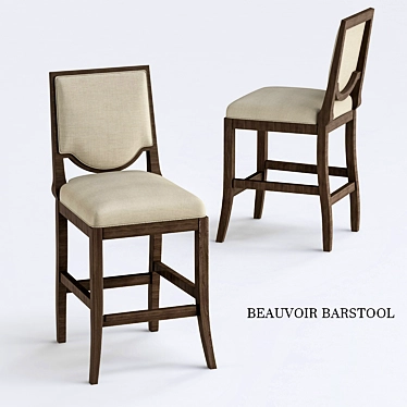 Elegant Beauvoir Barstool 3D model image 1 