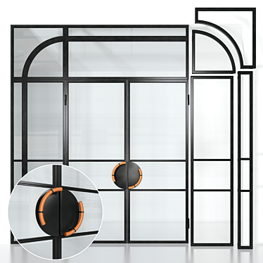 Title: Loft Glass Partition 3D model image 1 