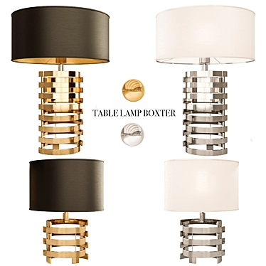 Elegant Baxter Table Lamp: Choose Gold or Nickel Finish 3D model image 1 