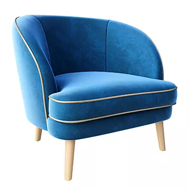 Glamour Velvet Accent Chair 3D model image 1 