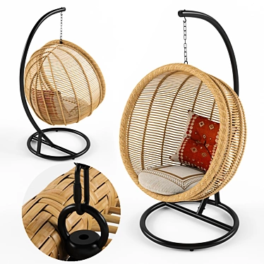Hampstead Hanging Nest Chair: Relax in Style 3D model image 1 