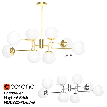 Elegant Erich Chandelier - MOD221-PL-08-G 3D model image 1 