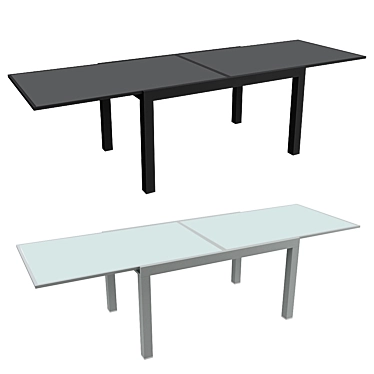 Modern White Aluminum Garden Table 3D model image 1 