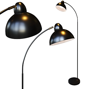 HUGO Black Floor Lamp, 154cm 3D model image 1 