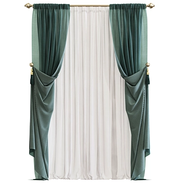 Revamped Curtain with Enhanced Design 3D model image 1 
