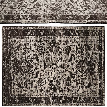 Exquisite Azhar Hand-Knotted Wool Rug 3D model image 1 