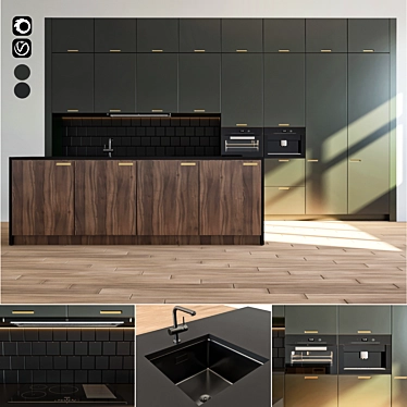 Stylish Kitchen Solution 3D model image 1 