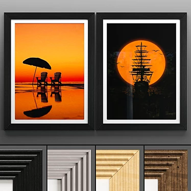 Elegant Art Frame Set 606 3D model image 1 