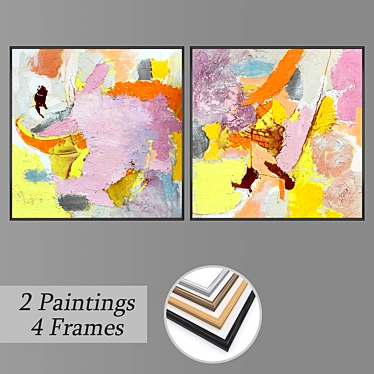 Abstract Wall Art Set 3D model image 1 