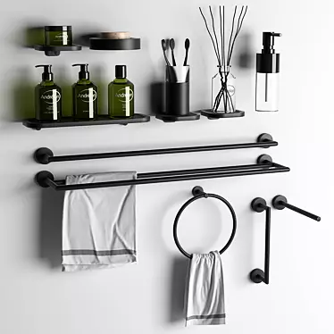 Sleek Bathroom Essentials Set 3D model image 1 