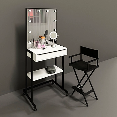 Custom Makeup Artist Table 3D model image 1 