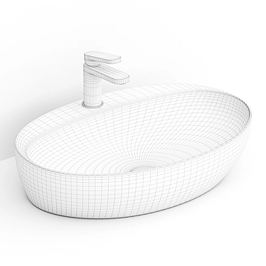 Azzurra Elegance Circle Sink: Stylish and Versatile 3D model image 1 