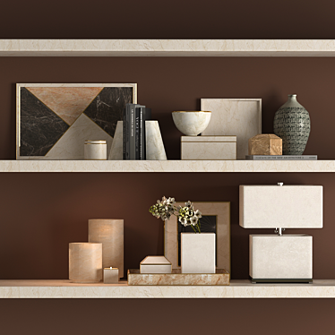 Elegant Shelf Decor Set 3D model image 1 