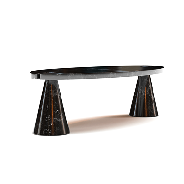 Angelo Mangiarotti Skipper Black Marble Coffee Table 3D model image 1 