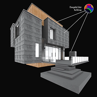 Color-Changing Tiny House: Versatile 3D Max Model 3D model image 1 