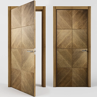 Liberta Domino 1 - Elegant Oak Veneer Door 3D model image 1 