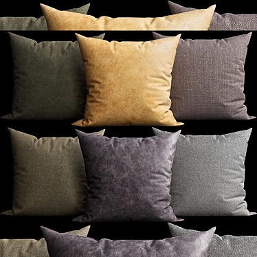 Elegant Texture Decorative Pillows 3D model image 1 