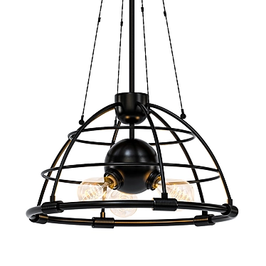 Industrial Metal Pendant Light 3D model image 1 