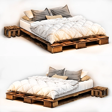 Sleek Modern Bed - Perfect for Contemporary Homes 3D model image 1 
