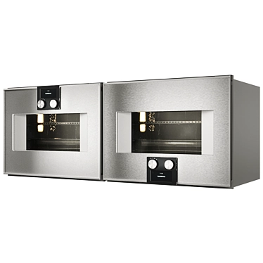 Gaggenau 400 Series Combi-Steam Oven: Handleless, Stainless Steel-Backed Door 3D model image 1 