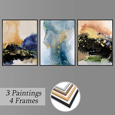 Artistic Wall Painting Set 3D model image 1 