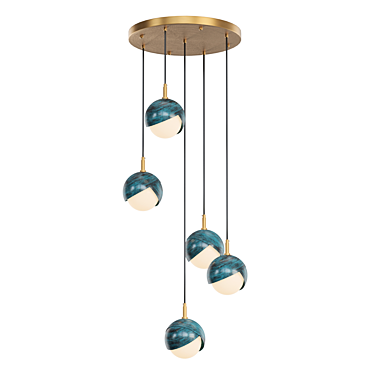 Floral Metal Pendant Light 3D model image 1 