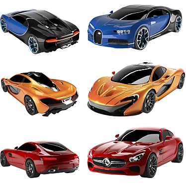 Superior Low Poly Car Collection 3D model image 1 